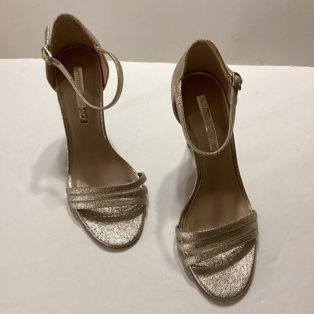 Gold Minimalist Heels with Ankle Strap